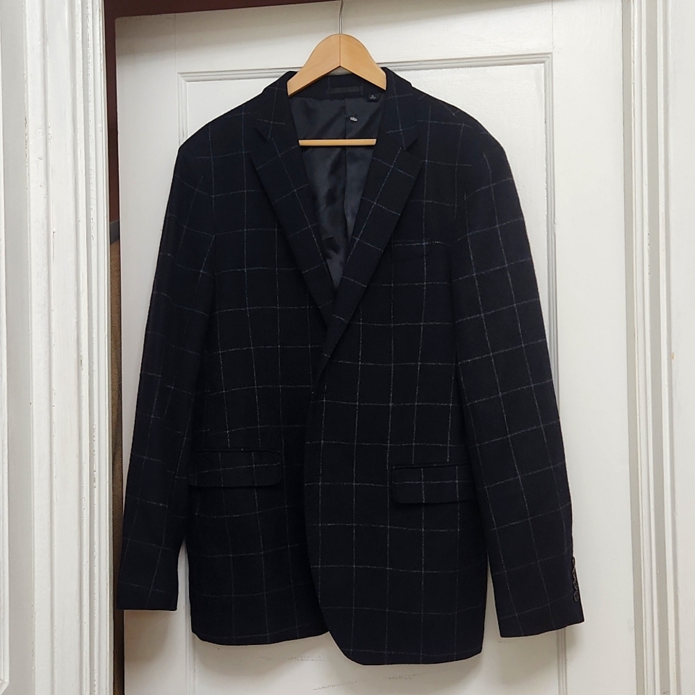 Wool blend window pane blazer - Picture 3 of 7